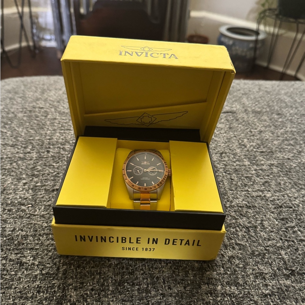 Invicta Black and Gold Luxury Watch